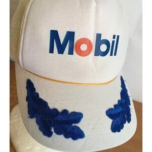 Vintage Mobil Hat Trucker Cap Snapback Mesh Embroidered London Sz‎ M/L RARE